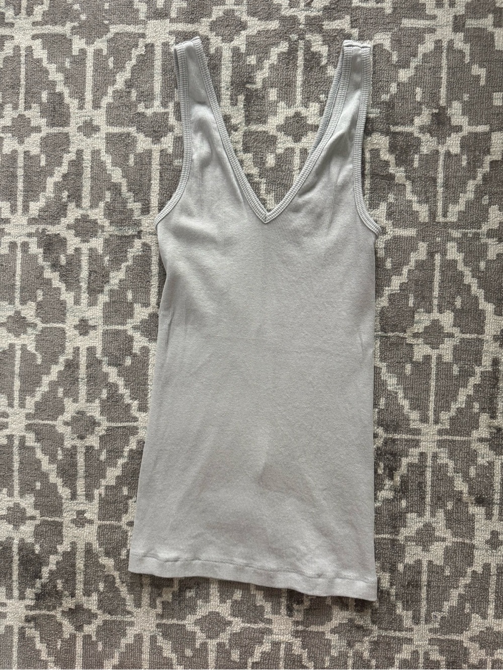 Express One Eleven XS Gray Ribbed V-Neck Bodycon Tank Mini Dress